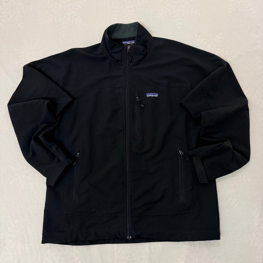Patagonia Simple Guide Jacket Men L Black Wind Shield Hiking Outdoor Full Zip